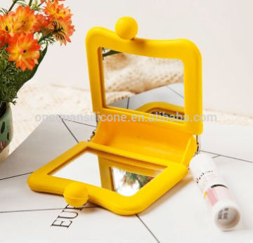 hot sale fashion cute candy color silicone vanity mirror