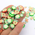 500g Zachte Polymeer Klei Perzik Slice Sprinkles voor Slime Vulmateriaal Taart Decoratie Deeltjes Nail Art Fruit Craft 6mm 12mm