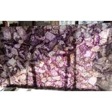 Translucent  amethyst  stone background slab