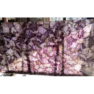 Lempengan batu amethyst semi mulia tembus