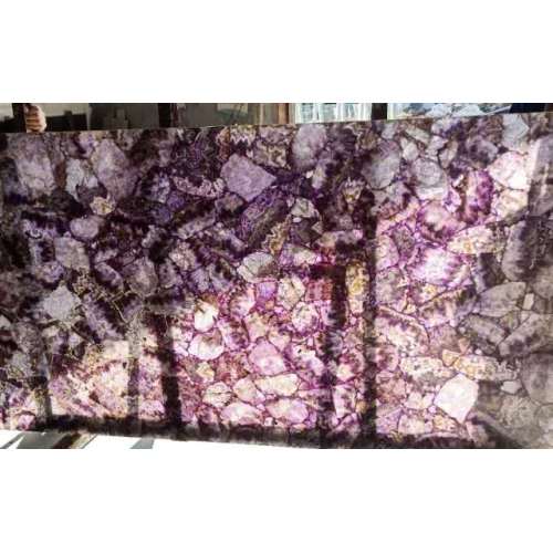 Lempengan latar belakang batu amethyst tembus