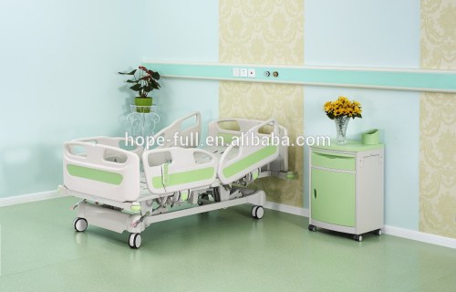 High end medical ABS side rail five function electric hospital bed