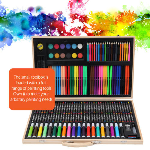180 Pcs Kids Art Set Children Drawing Watercolor Pen Crayon Oil Pastel
