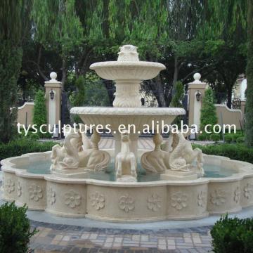 Western style hand carved stone fountain sculpture