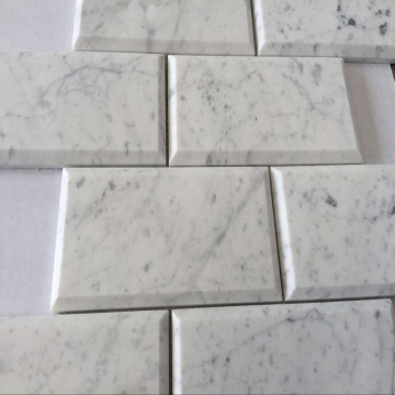 Italia Bianco Carrara Mosaik Batu Marmer Putih