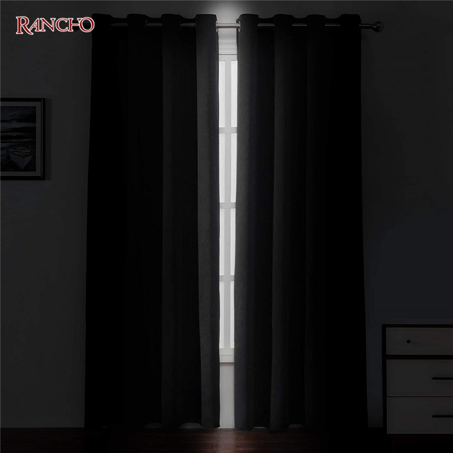 Loops top blackout curtains belts tape curtain with blackout solid color cortinas blackout for bedroom