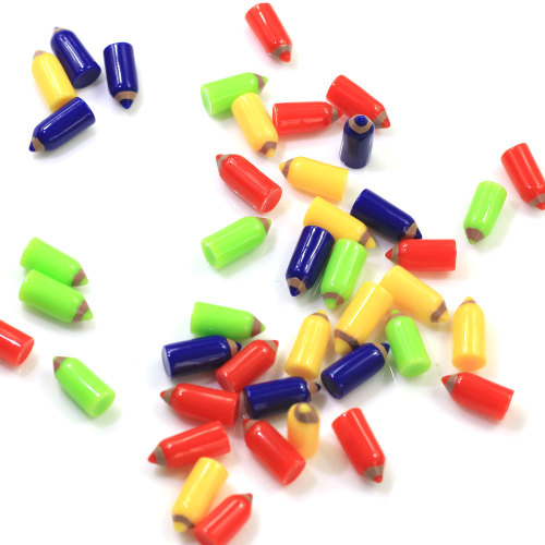 Wholesale Cute Artificial Colorful Pencils Mini Resin 6*6*14mm Cabochon Beads Cheap for Decoration