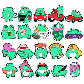 Customized PVC Logo Accessories: Unique Green Shoes Charms in Bulk