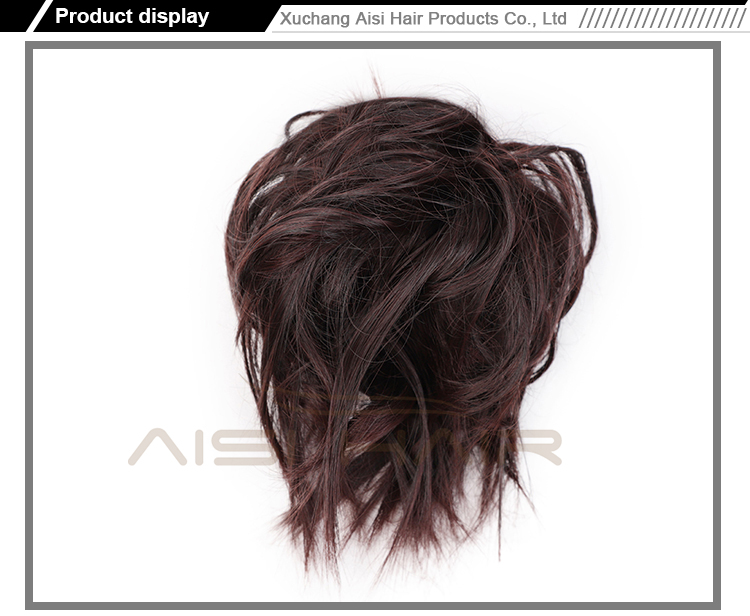 Aisi Hair Donut Brown Synthetic Curly Chignon Bun Pad Chignon Elastic Band Ribbon Ponytail Rope Rubber Hair Extension For Women