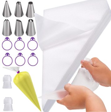 Icing Bags Tips Set: 100pcs Disposable Piping Bags with Accessories