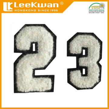 Towel number patch sew on embroidery patch, custom chenille patch number patch, chenille embroidered number