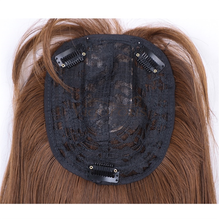 Vigorous Light Brown Synthetic Hair Toppers Extension Clips in Long Wavy Top Hairpieces for Women with Air Hair Bangs