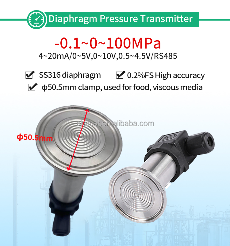 Hygienic Flush Diaphragm Pressure Transmitter For Sanitary Industries ...