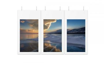 Double sided hanging lcd advertising player