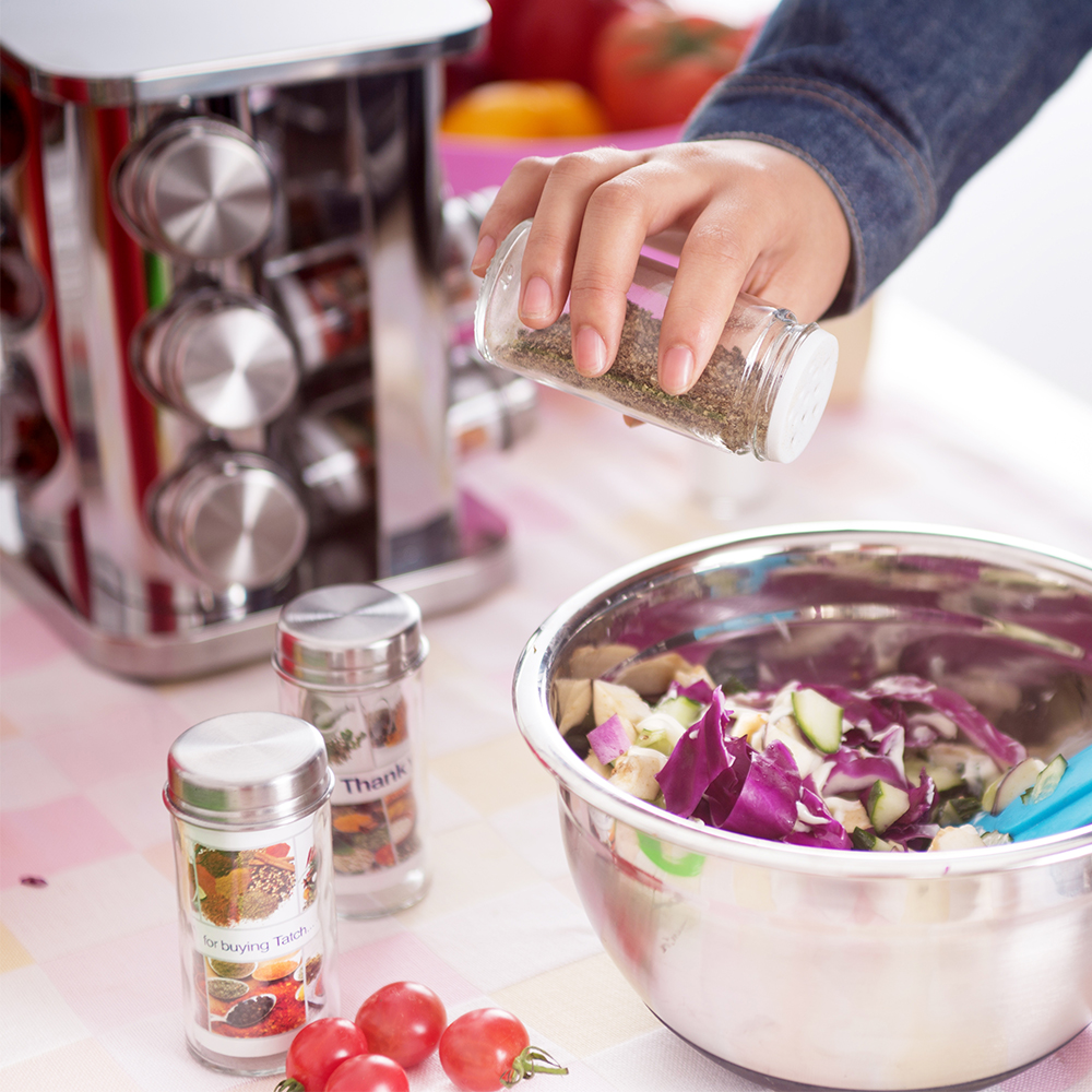 Revolving pepper jar organizer carousel spice rack