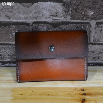 Guangzhou colorful vegetable tanned leather wallet lady wallet money bag