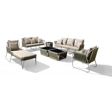 Aluminum Base Wicker Sofa Set