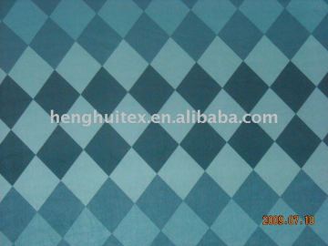 100% polyester Aqua Argyle polar Fleece Fabric