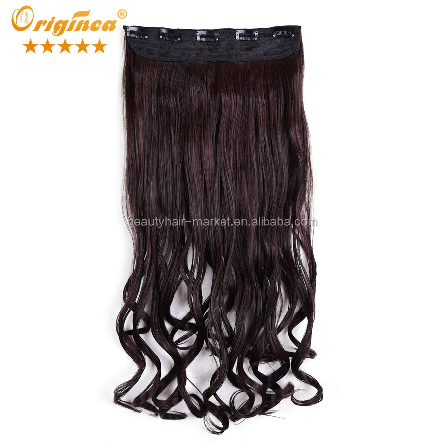 2016 new design no shed different synthetic hair weaves on clips mix color #2 #33