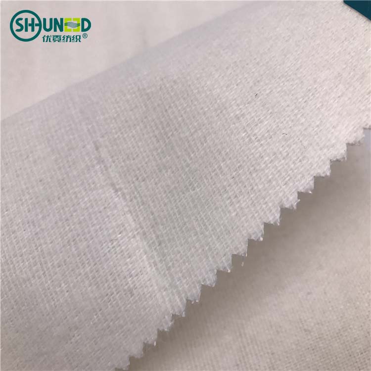 Quality 100% polyester wool necktie interlining double face brushed plain weave woven tie interlining as bag suit interlining