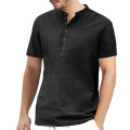 Black Men's Linen Shirt Custom