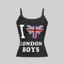 Basic Slim Fit Graphic Cami Top with Screen Printing Logo Spaghetti Strap Top