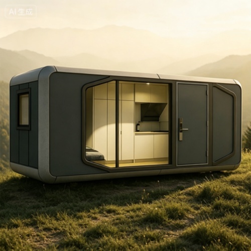 Compact Mobile Studio Cabin with Modern Interior for Urban Nomads
