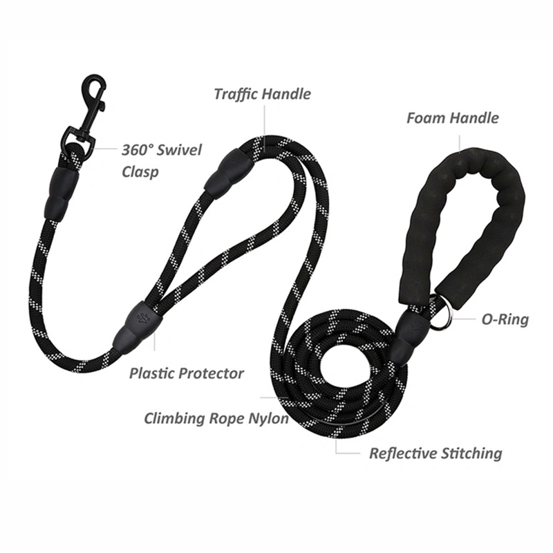 Heavy Duty Dog Leash with Two Handle Nylon Dog Leash