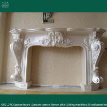 European Style Decorative Hand Carved Plaster Column Fireplace/Fireplace Mantel