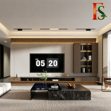 Sleek Floating Custom TV Background Entertainment Cabinet