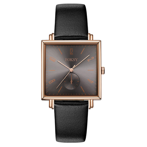 Customize Logo Square watch Stainless Steel Case Japanese Quartz small seconds Watch