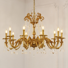 Luxury Brass and Crystal Mansion Chandelier