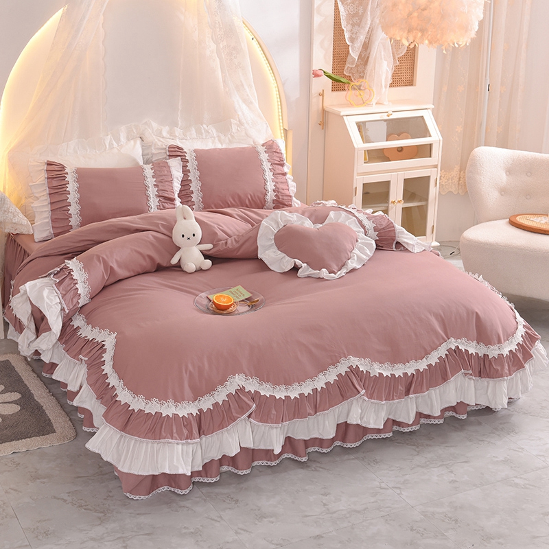 King Low MOQ Cheap Price BedCover Skirt set