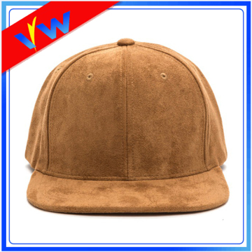Plain Suede 6 Panel Snapback Cap
