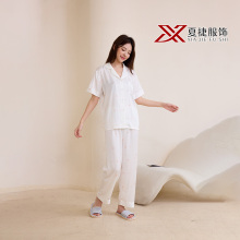 White Satin Pajama Set with Pink Heart Print