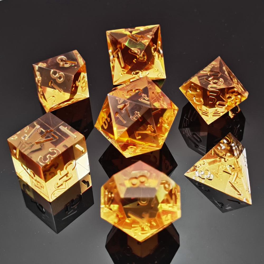 Crystal Unpainted Sharp Edged Dnd Dice Set 5