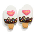 100Psc Sweet Popsicle Heart Love Flatback Resin Cabochon Παιδικά Παιχνίδια Καλοκαιρινές Χάντρες Φαγητό Γούρια Παιδικά Slime Filler Diy Craft