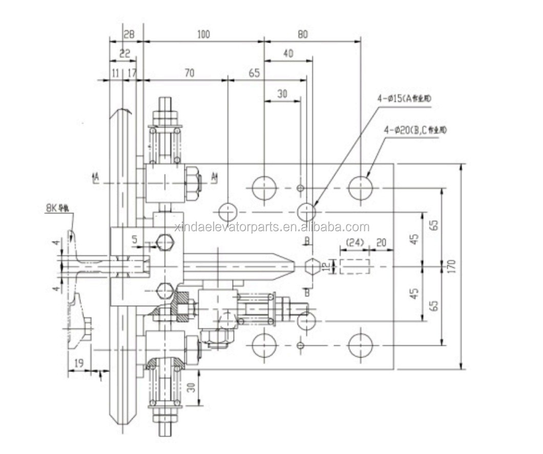 Adjustable Roller Guide Shoes Elevator Component