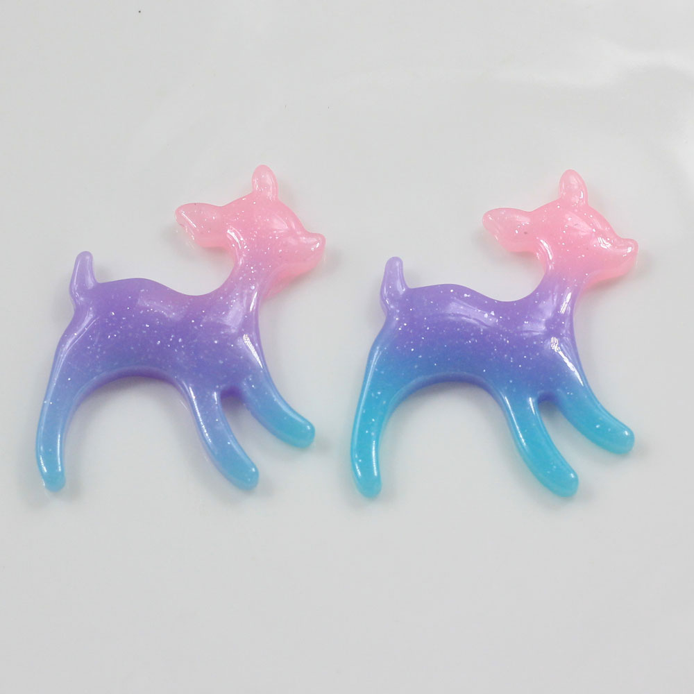 Gradient Color Mini Kawaii Horse Shaped Flatback Resins Phone Shell decorative Charms Kids Toy Decor Items DIY Spacer