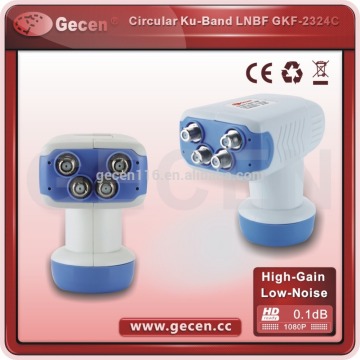 Gecen Ku-Band Dual Polarity Circular Quad LNBF GKF-2324C