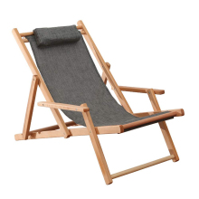 Folding Wood Beach Chair with Adjustable Sling