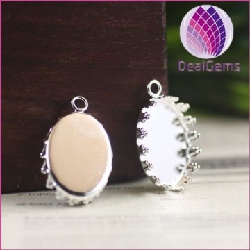 Fashion metal silver plated cabochon setting Jewelry Findings