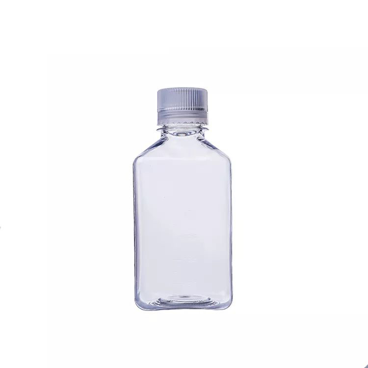 500ML 1000ML Laboratory Wide Mouth Screw Top Transparent Square Sterile Reagent Bottle Media Storage bottle for sale