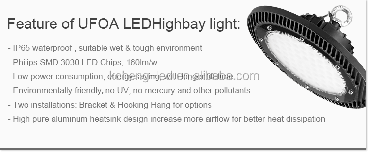 KCD Competitive price driver highl lumen ip66 200w ufo high bay light