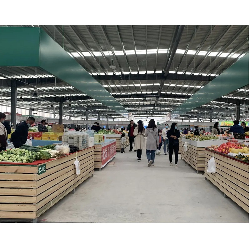 China Metal Frame Steel Prefabricated Farmer's Market Building Shed