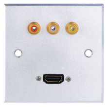 3RCA + HDMI Aluminum Plate with Sockets