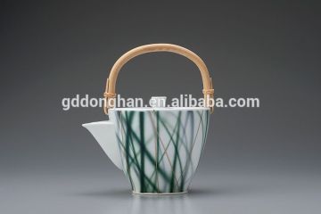 elegant teapot with bamboo handle