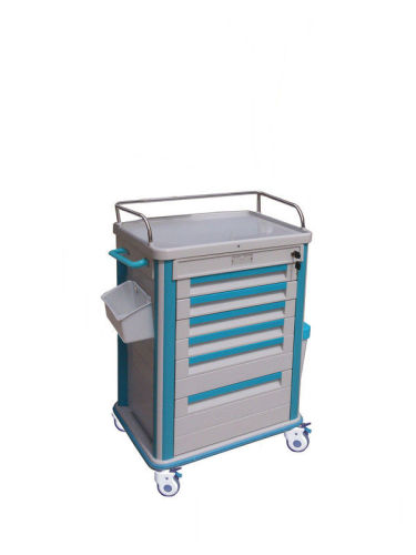 Deluxe Plastic Medication Cart , Medical Trolleys For Ambulance