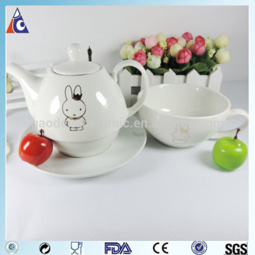 decal gold plated tea set/white tea set/ceramic tea set