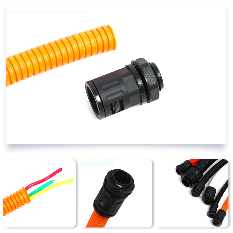 black color large diameter PE bellows plastic thread car hose